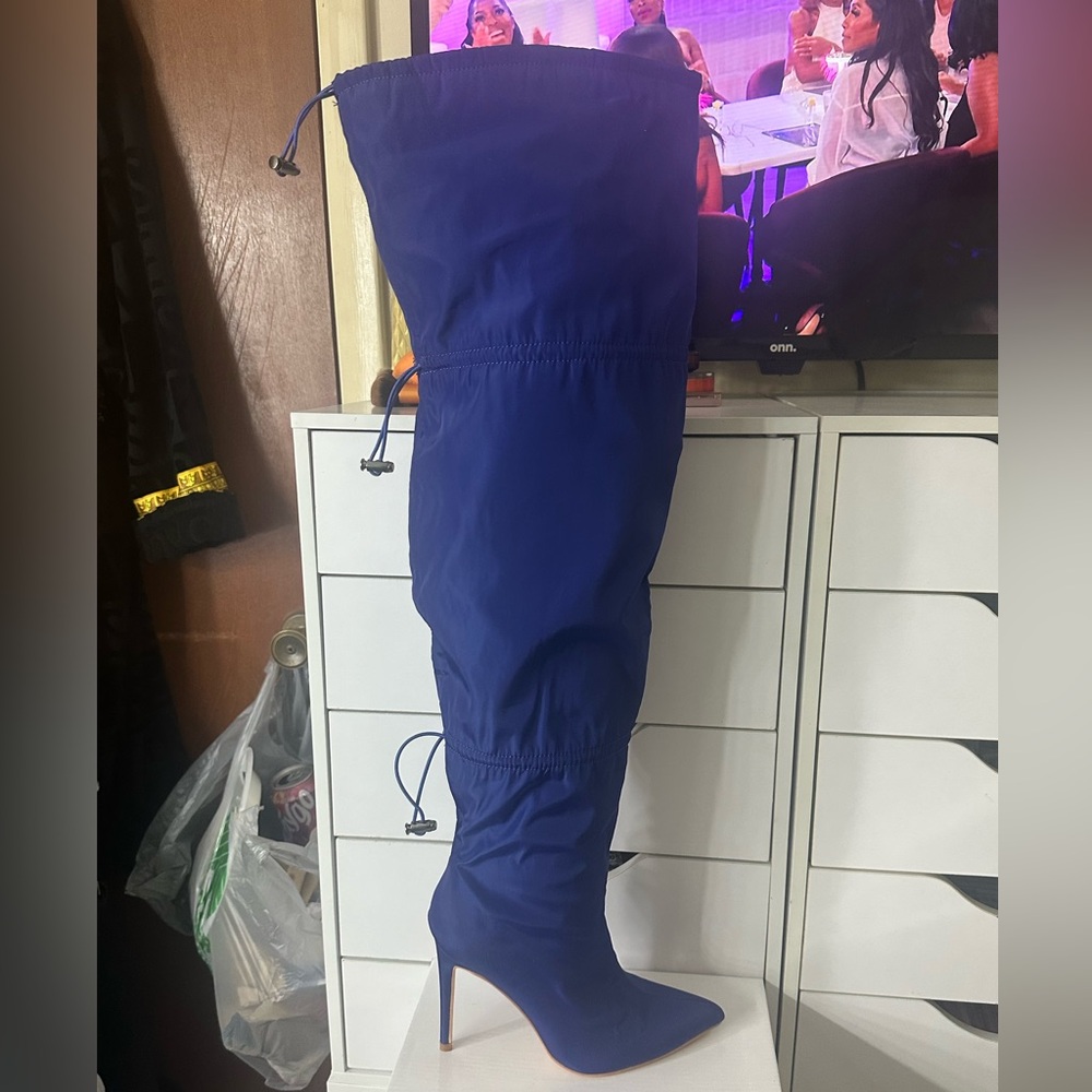Mata Elegant Blue Women's Over-the-Knee Boots